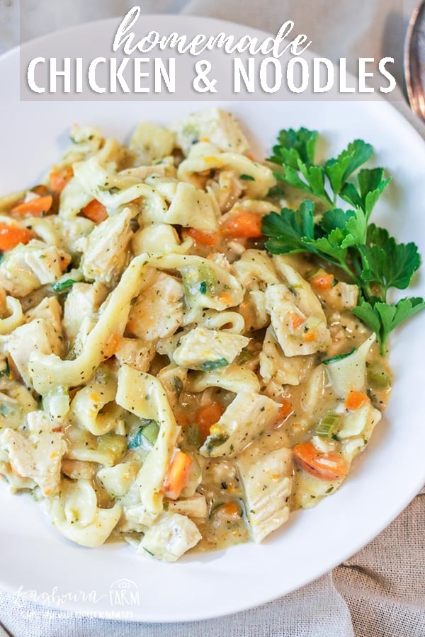 This homemade chicken and noodles recipe is thick and creamy base filled with chicken and delicious homemade egg noodles. #chickenandnoodles #chickenandnoodleseasy #chickenandnoodlesrecipe #chickenandnoodlesovermashedpotatoes #chickenandnoodlesstovetop #chickenandnoodleshomemade #chickenandnoodlescreamy #chickenandnoodlesoldfashioned #chickenandnoodlesfromscratch