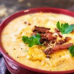 This easy potato soup recipe is absolutely delicious. It's easy and quick to put together and definitely a meal the whole family will love! #potatosoup #soup #comfortfood #potatosoupeasy #potatosouprecipe #potatosoupsimple #potatosoupcrockpot