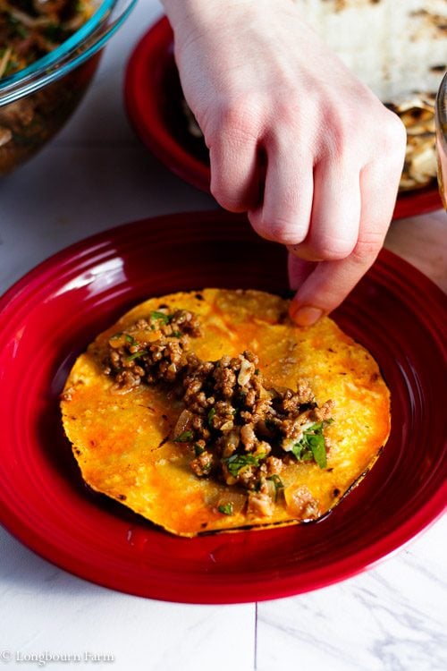 The right amount of filling for this beef enchilada recipe.