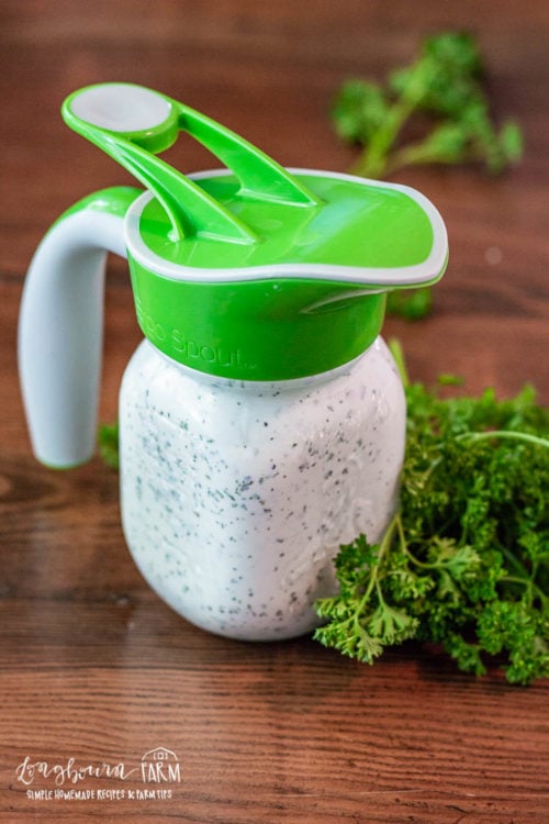 Homemade Ranch Dressing is so easy to throw together and tastes amazing! It is perfect for dipping, cooking, salad and more. #ranch #ranchdressing #ranchdip #homemaderanch #homemaderanchdressing #homemaderanchdip #ranchdressingrecipe