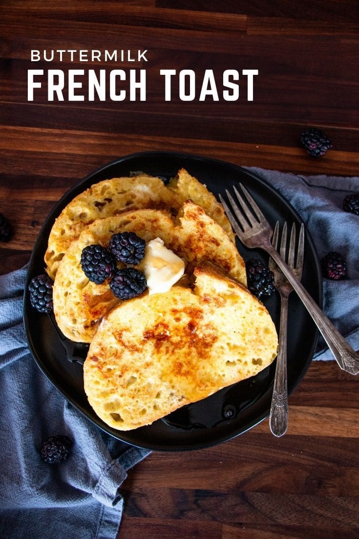 Buttermilk french toast is a simple but decadent breakfast you will love. Perfectly spiced, crisp on the edges and soft in the middle.
