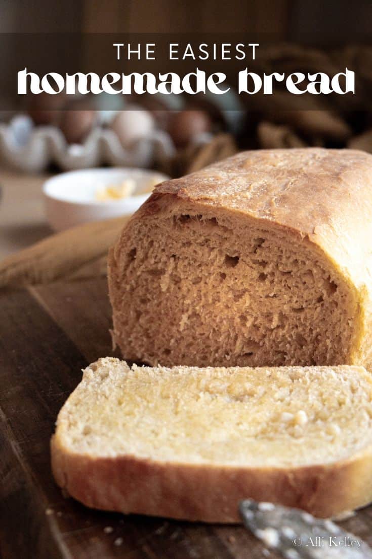 This is the best homemade bread recipe! The bread is soft and airy with a perfect buttery crust. It will turn out every time you make it. Try it today! #bread #homemadebread #bakingbread #bakingday #fromscratch #breadfromscratch #homemade #howtobake #howtobakebread