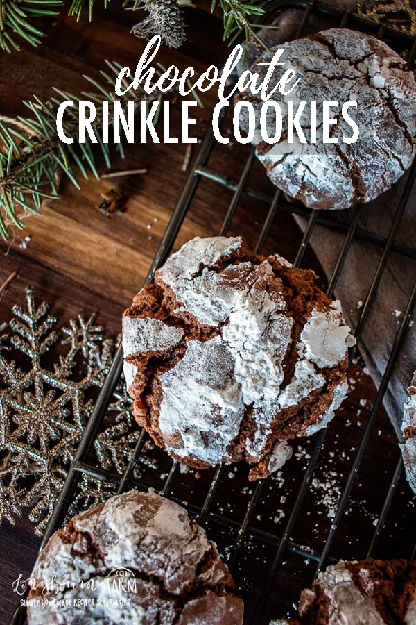 Deliciously easy chewy chocolate crinkle cookies from scratch are full of chocolate flavor, have a great chewy texture, and are perfect for holiday baking! #cookies #christmascookies #holidaybaking #holidaycookies #christmasbaking #baking #christmascooking #christmas #food #christmasfood #chocolate #chocolatecookies #chocolatecrinklecookies #easychocolatecookies