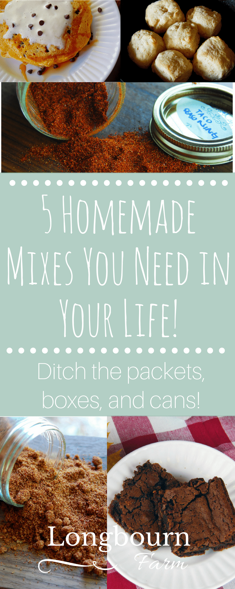 Homemade mixes are a fantastic way to eat a little healthier and gain massive flavor. Click for 5 stellar homemade mix recipes + other homemade food tips!
