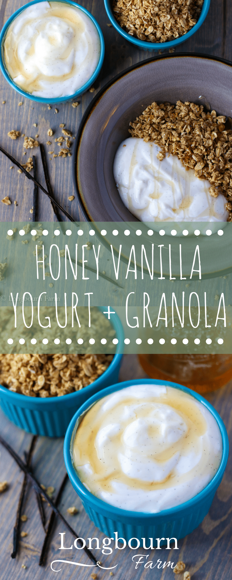 Honey vanilla yogurt is an awesome quick breakfast idea. Buy plain yogurt and flavor it yourself to control sugar, flavor, and texture!