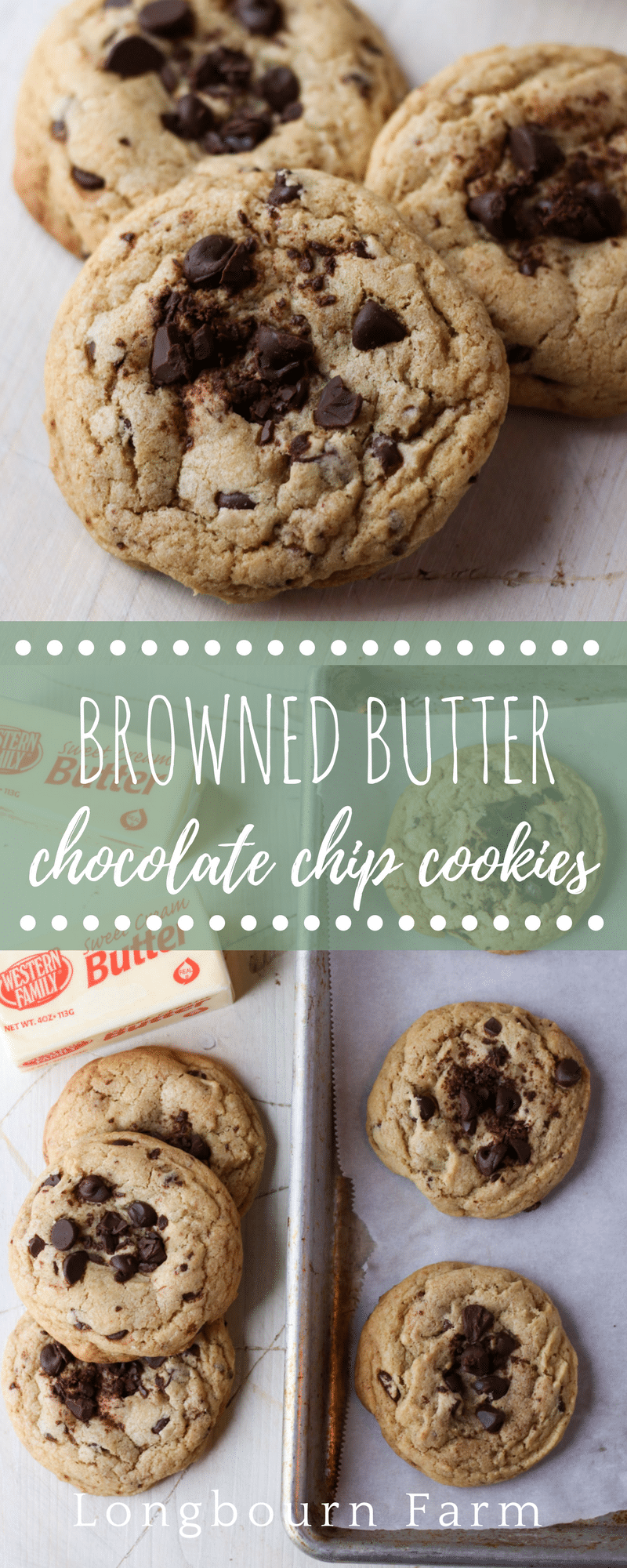 Browned butter chocolate chip cookies take a classic recipe and give it a decadent twist. With detailed direction on how to brown butter, this recipe is easy!