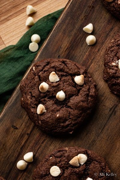 Chocolate Cookies with White Chips