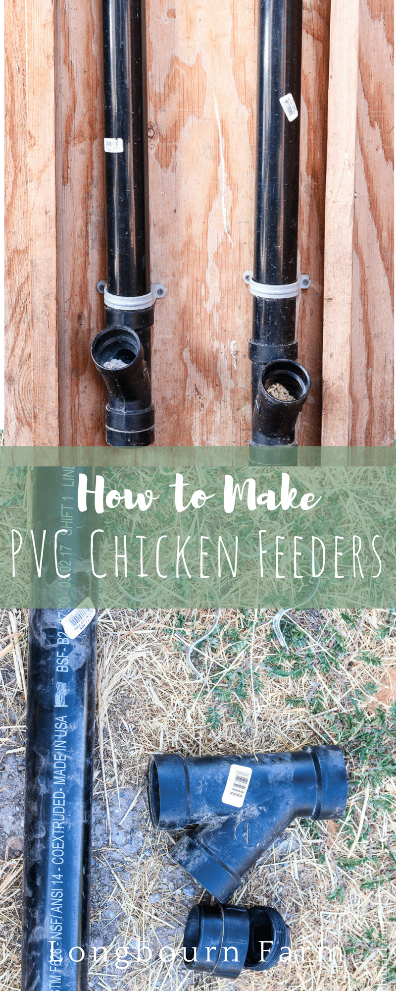 Easy DIY PVC Chicken Feeder! All the supplies and step-by-step instructions (with pictures!) so you can make your own. Make it today for less than $10!