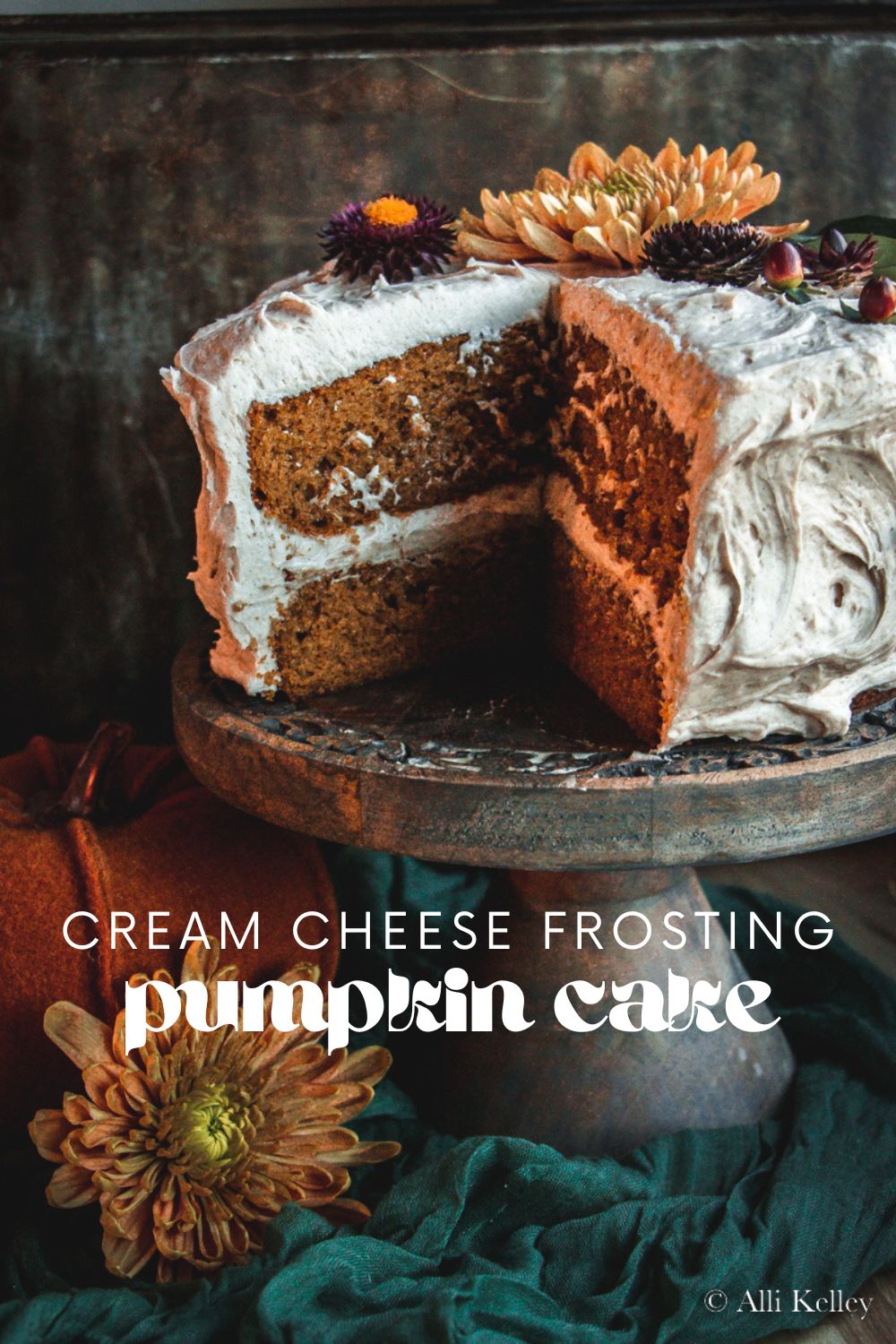 This layered pumpkin spice cake is not only a show-stopper, it is super easy to make! Moist, delicious and bursting with pumpkin and pumpkin spice flavor! #pumpkin #pumpkinspice #pumpkinlayercake #pumpkincake #pumpkinrecipe #pumpkindessert #pumpkinrecipe #pumpkinseason #fallbaking #fallbakingrecipe #seasonalrecipe #thanksgivingrecipe