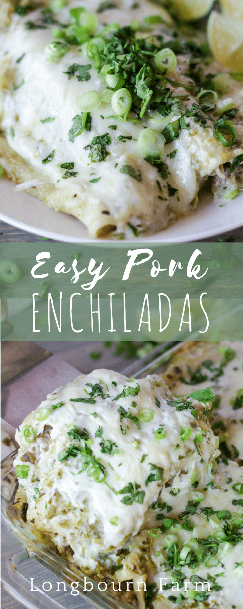 These easy pork enchiladas are quick to put together, packed with flavor and will be a hit with the whole family!
