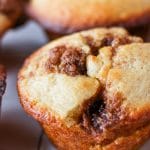 Close-up of a cinnamon muffin.