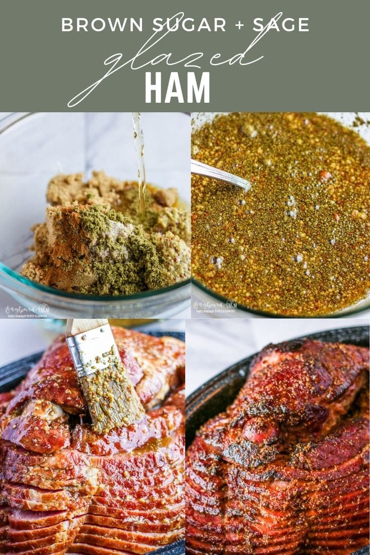 Sage and Brown Sugar Glazed Ham is the perfect holiday meal. Easy to prepare and a breeze to bake, this flavor-packed dish will please every guest at your holiday table. #easter #christmas #holiday #easterdinner #christmasdinner #holidaydinner #ham #glazedham #brownsugarham #brownsugarglaze #brownsugarglazeham