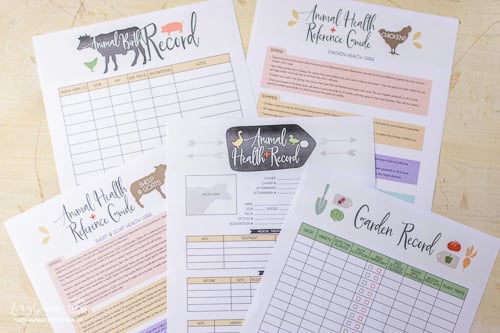 Animal records and animal tips sheets included in the Farmer's Friend farm planner.