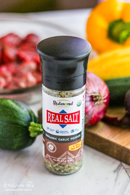 Redmond Real Salt Garlic Pepper.