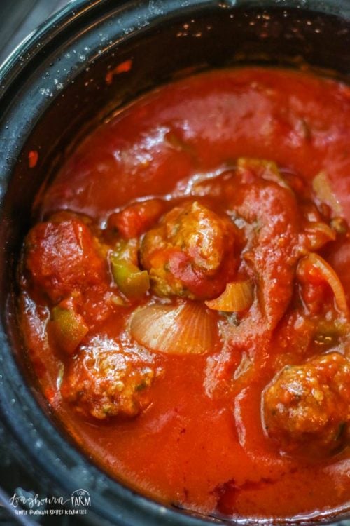Cooked meatballs for meatball sub recipe. 