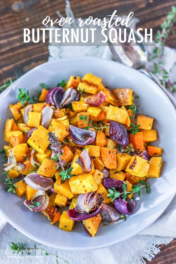 Baked butternut squash is a fantastic side dish, so easy and low maintenance. Great for a holiday spread or any time of the year! #bakedbutternutsquash #butternutsquashoven #holidaysidedish #sidedishchristmas #sidedishthanksgiving