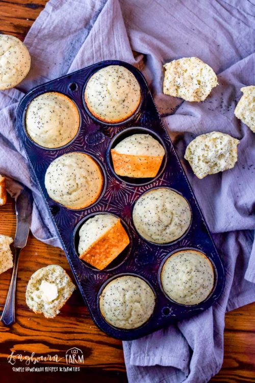 Almond poppy seed muffins are light, fluffy, and a perfect combination of flavor! Make a double batch and freeze some for a quick breakfast on-the-go. #poppyseedmuffins #almondpoppyseedmuffins #almondpoppyseedmuffin #almondpoppyseedmuffinrecipe #poppyseedmuffinrecipe #poppyseedmuffineasy