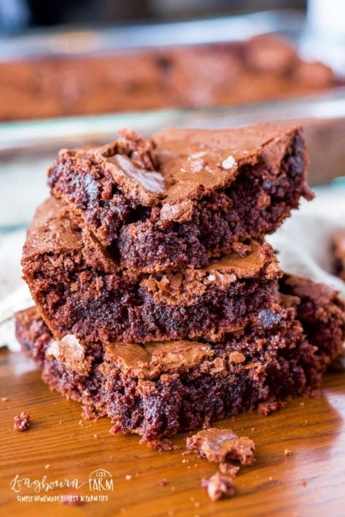 Get the best brownie recipe from scratch! Chewy in the middle, crinkly tops, and perfect chocolatey flavor. Easy homemade brownies that hit every mark! #homemadebrownies #homemadebrownieseasy #homemadebrowniesrecipe #homemadebrowniesfromscratch #browniesfromscratch #browniesfromscratcheasy #browniesfromscratchhomemade #browniesfromscratchchewy #browniesfromscratchwithcocoa #browniesfromscratchfudgey