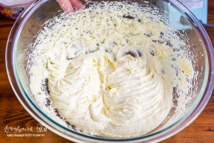 creamed butter, sugar, and eggs for chocolate banana bread. 