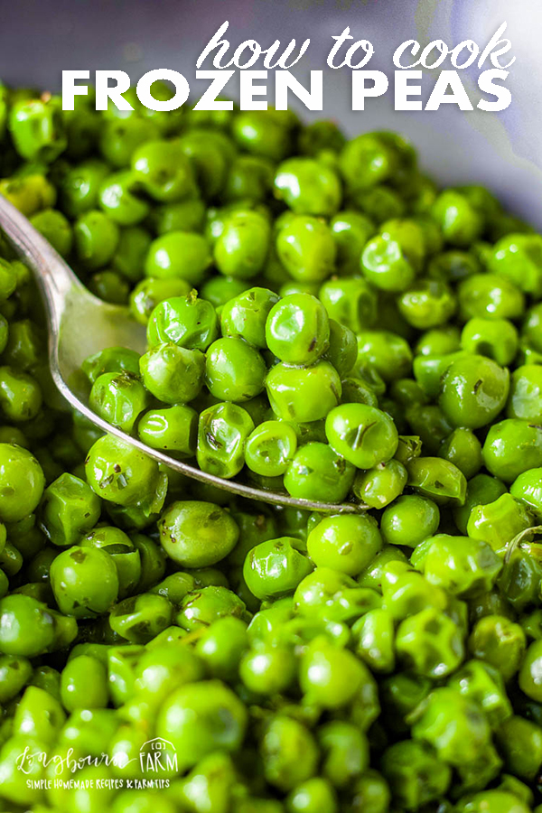 Need a veggie side quick? Learn how to cook frozen peas! Easy and delicious, this simple recipe will help you create a deliciously balanced meal. #howtocookfrozenpeas #frozenpeas #frozenpeasrecipe #frozenpeassidedish #easysidedishes #vegetablesidedishes #vegetablerecipes