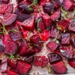 Oven roasted beets are incredibly easy to prepare and the whole family will love them! This simple recipe takes bland to delicious and everyone is a beet lover after they try it! #beet #beetrecipes #beetrecipe #beetroot #ovenroastedbeets #ovenroastedbeetssimple #ovenroastedbeetsrecipes #ovenroastedbeetshealthy