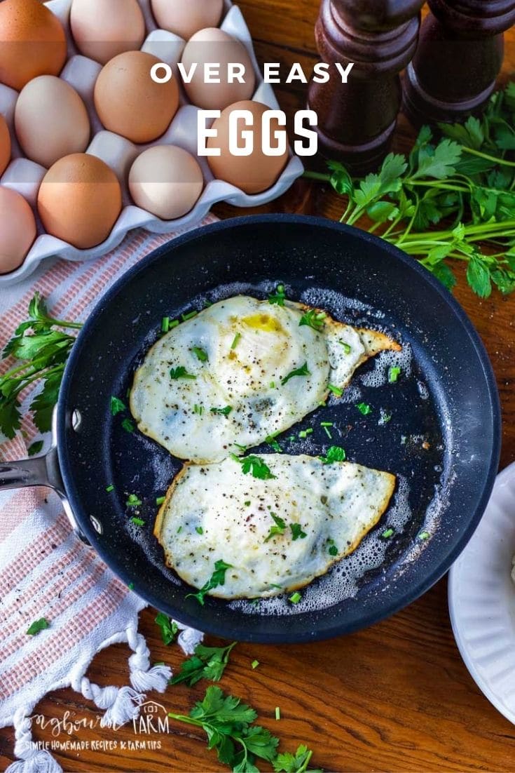 Learning how to make over easy eggs is easy! Learn the simple steps you need for perfectly cooked yolks that don't break. #eggs #eggrecipes #overeasyeggs #howtocookovereasyeggs #overeasyeggrecipes #sunnysideupeggs #sunnysideupegg #breakfastrecipes #eggsforbreakfast