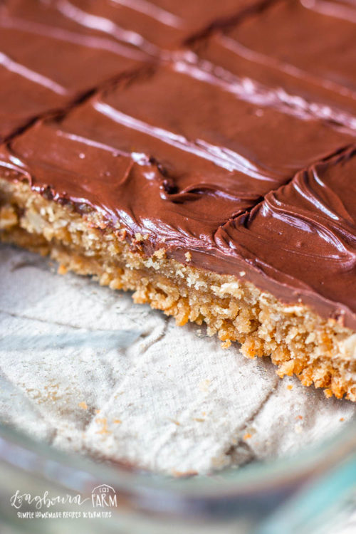 Chocolate peanut butter cookie bars are an easy way to get that peanut butter cookie taste with a lot less work! A delicious, quick, and easy dessert! #peanutbutterbars #peanutbutterbarseasy #peanutbutterbarsbaked #bakedpeanutbutterbars #peanutbuttercookiebars #peanutbuttercookies 