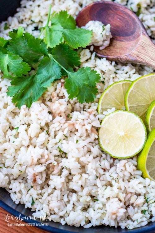 Cilantro lime rice is the perfect compliment to any tex-mex dinner and is easy to make. Flavorful with a punch of lime makes it delicious! #rice #ricerecipe #cilantrolimerice #cilantrolimericerecipe #cilantrolimericeeasy #cilantrolimericeccaferio #cilantrolimericebest #cilantrolimericestovetop #riceonthestovetop #stovetoprice