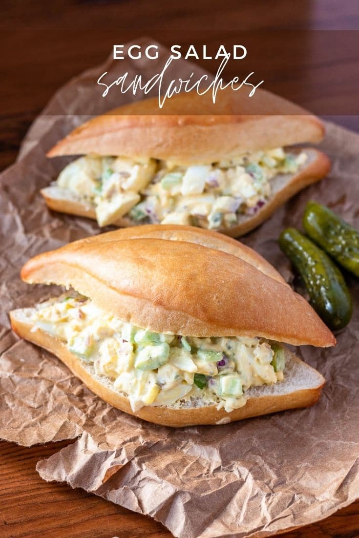 Super easy egg salad recipe! Perfect in a sandwich, on crackers, or all by itself. Toss it together in less than 30 minutes for a quick meal. #eggsaladrecipe #eggsaladsandwich #eggsaladeasy #besteggsalad #easyeggsalad #classiceggsalad #eggsaladwithpickles