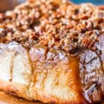 This sticky buns recipe simplifies the process while still giving you delicious results! Flaky and soft dough paired with a perfect gooey pecan topping. #stickybuns #stickybunsrecipe #stickybunrecipe #easystickybuns #cinnamonrolls #pecanstickybuns #stickybunsfromscratch #stickybunsgooey