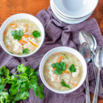 This chicken and rice soup recipe is such a quick and easy weeknight dinner that tastes amazing! Make it in an Instant Pot or on the stove-top. #chickenandricesoup #easychickenandricesoup #instantpotchickenandricesoup #instantpot #chickenandricesouphomemade #chickenandricesoupstovetop