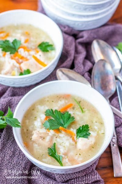 Instant Pot Chicken and Rice Soup Recipe • Longbourn Farm