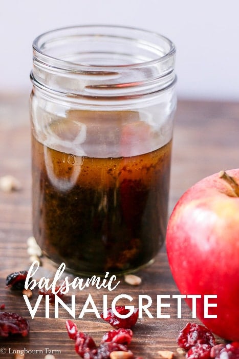 This Homemade Balsamic Vinaigrette salad dressing goes well on any salad and is really easy to mix together. It also doubles as a fantastic meat marinade! #balsamicvinaigrette #honeybalsamic #balsamicdressing #balsamicvinaigrettehomemade #balsamicvinaigretterecipe #balsamicvinaigretterecipe #balsamicvinaigrettehealthy #balsamicdressing #balsamicdressingrecipe 