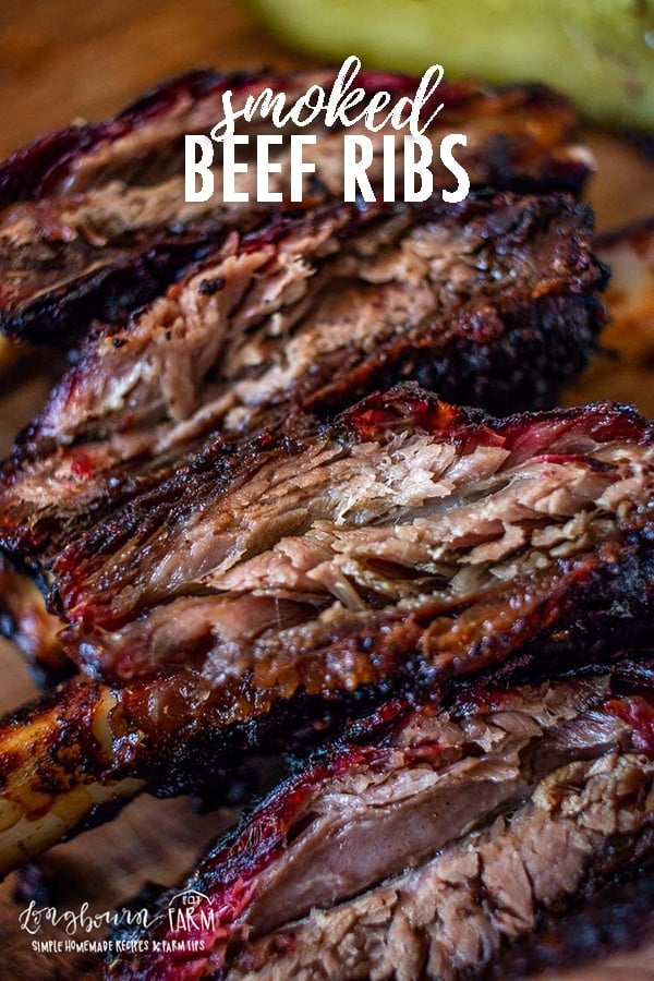 #Sponsored Smoked Beef Ribs are a simple recipe that is easy to get right the first time! Fall off the bone delicious with a flavor-packed bark that is to die for! @BeefForDinner #BeefItsWhatsForDinner #NicelyDone #BeefFarmersandRanchers #smokedbeef #smokedribs #traegerribs #smokedbeefribs #smokedbeefribstraeger #beefrecipe #beefribs #beefitswhatsfordinner #howtosmokeribs #pelletsmoker #electricsmoker