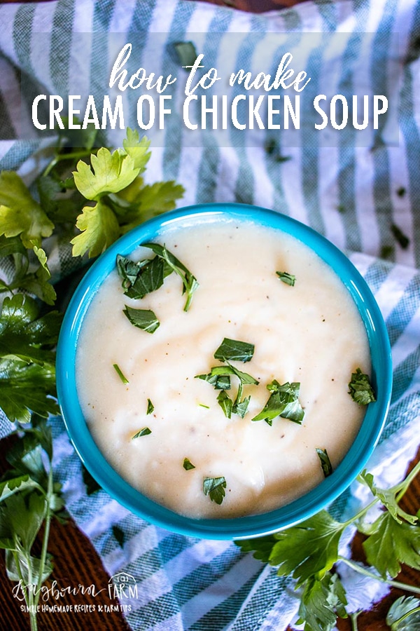 Learn how to make cream of chicken soup at home! It's so easy and you are in control of the ingredients. It tastes amazing and only takes a few minutes! #homemadepantry #homemademeals #homemadecooking #creamofchicken #creamsoup #creamofchickensoup #homemadesoup #homemadecannedsoup #cannedsoup #creamofchickenrecipes #creamsouprecipes