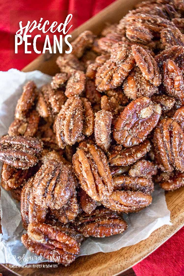 Easy rum spiced pecans are the perfect holiday snack! A perfect balance of holiday spices with a hint of sweet and a delicious crunch. #spicedpecans #spicedpecanseasy #spicedpecansrecipe #spicedpecanscandied #spicedpecanssavory #spicedpecanscinnamon #spicedpecansskillet