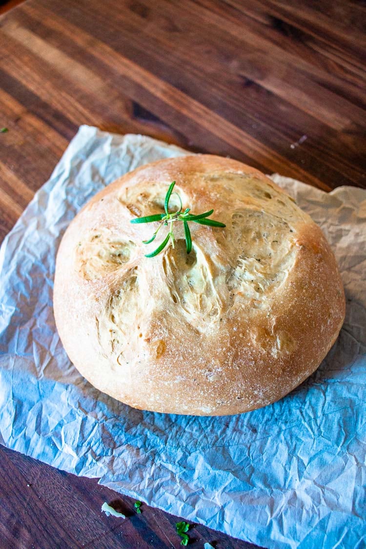a freshly baked potato bread roll from the oven