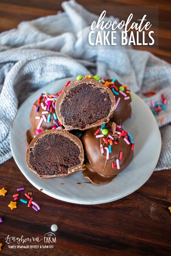 Chocolate cake balls are super easy to make and a fun treat for everyone! Make these with the kids and they'll think it's the best! #cake #chocolate #chocolatecake #cakeballs #chocolatecakeballs #howtomakecake #howtomakecakeballs