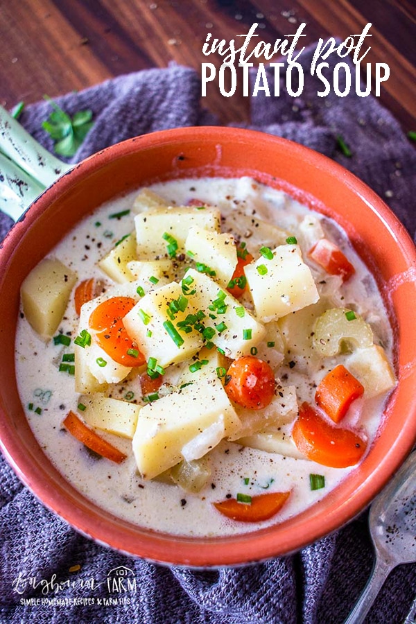 Instant pot potato soup is an easy and delicious meal that your whole family will love. Packed with flavor and quick to make! #potatosoup #soup #souprecipe #potatorecipe #potatosouprecipe #soupseaon #potatosouprecipe #homemadesouprecipe #homemadesoup #soupfromscratch #potatosouphomemade