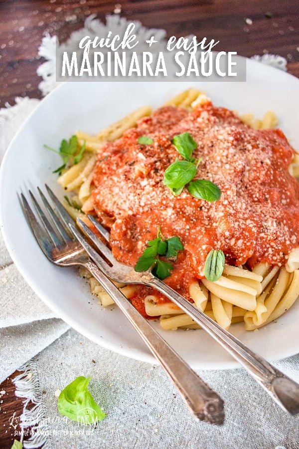 Make a quick marinara sauce without sacrificing flavor for speed! Great for an easy weeknight meal or a quick elegant dinner.