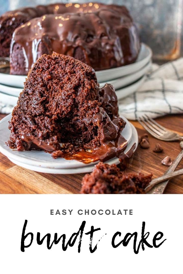 Chocolate bundt cake is easy to make and even easier to ice and serve. It will look fancy and taste great with minimal time and effort!