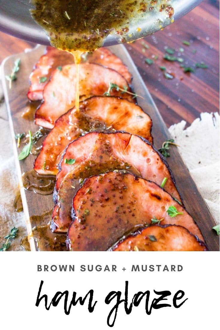 Making a brown sugar mustard glaze for ham is super easy and can be done in less than 10 minutes! Serve it over holiday ham or for a weeknight meal.