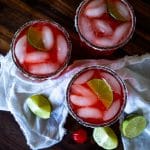 limeade in glasses with ice and lime slices