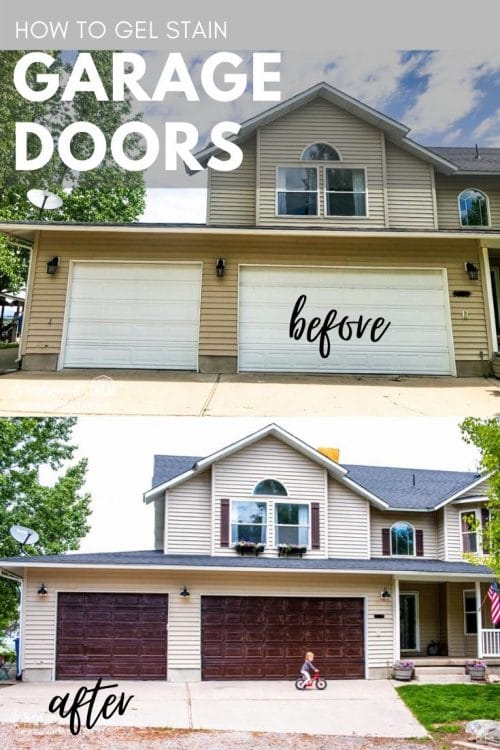 Learning how to gel stain garage doors is so easy and it can add a major impact to your curb appeal in a matter of hours!