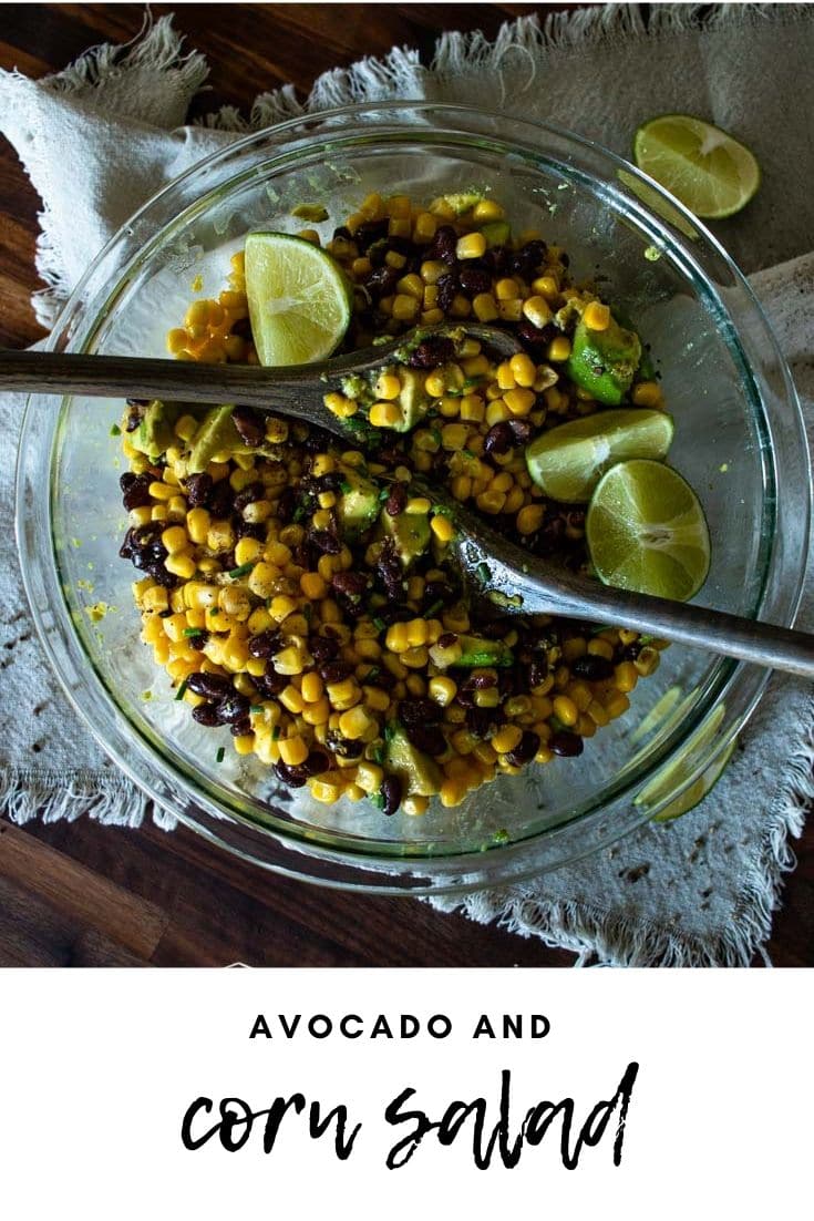 Avocado corn salad is quick to throw together, packed with flavor and delicious! The perfect side for any summer dinner, this one is sure to please.