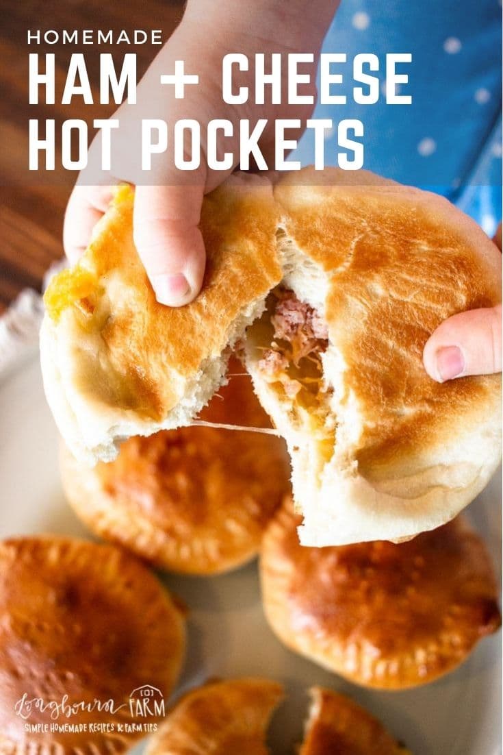 (sponsored) Homemade Ham and Cheese Hot Pockets made with Rhodes Rolls are perfect for a quick lunch at home, on the go or for school! Easy and delicious, the whole family will love them.