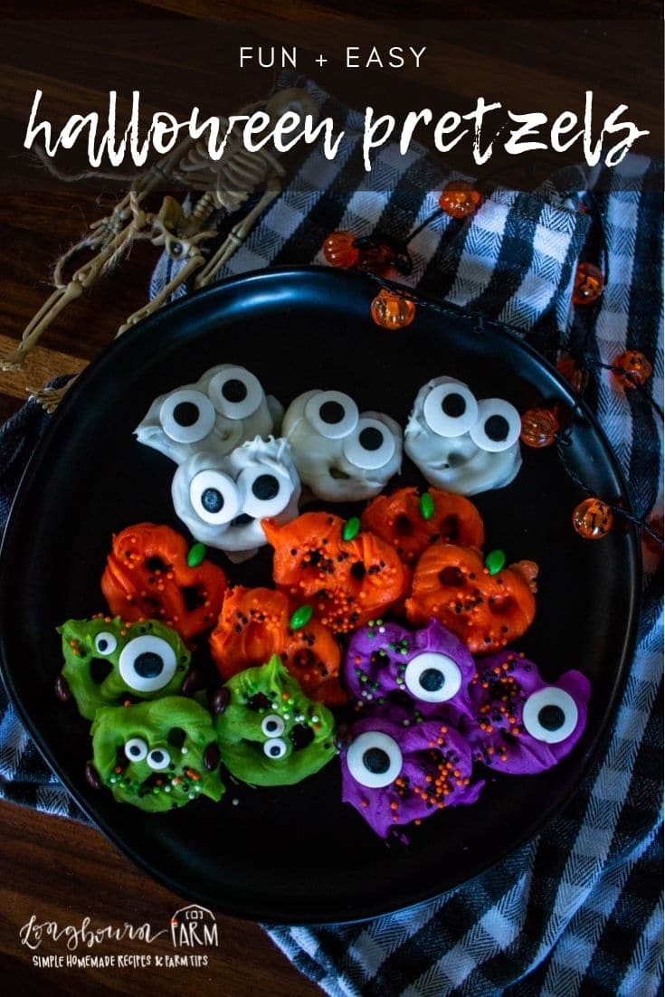 Halloween pretzels are a fun and festive holiday treat your family will love! Make them any design or color you want.