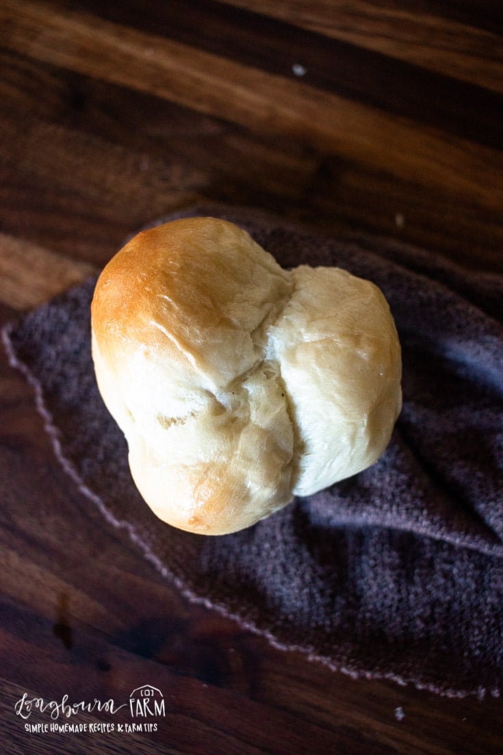a knotted bread roll on cloth