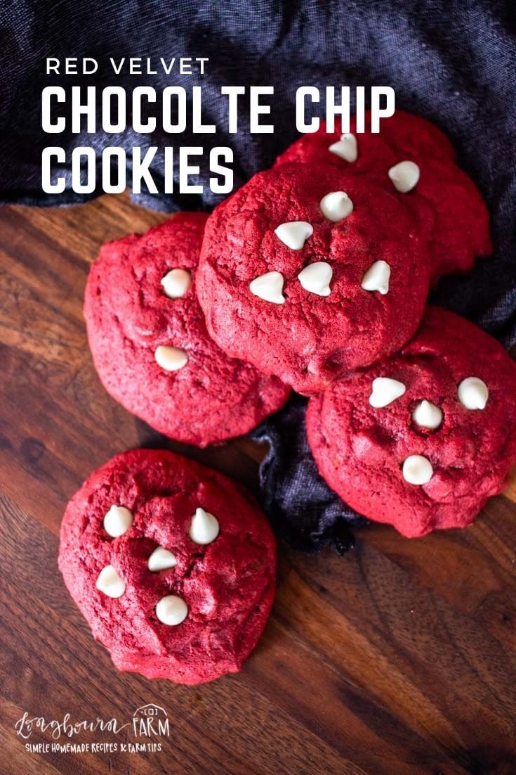 Red velvet chocolate chip cookies are vibrant, sweet, and delicious! A tangy flavorful combination on your tongue.