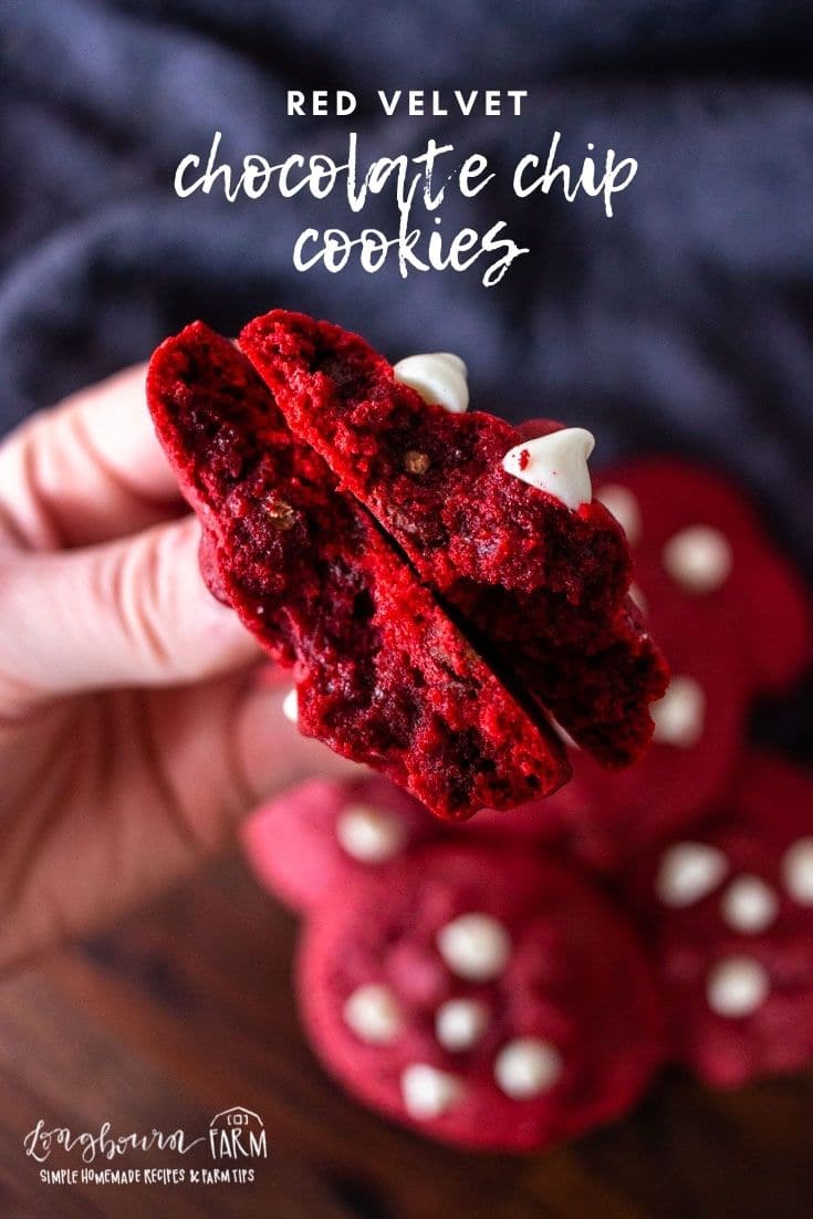 Red velvet chocolate chip cookies are vibrant, sweet, and delicious! A tangy flavorful combination on your tongue.